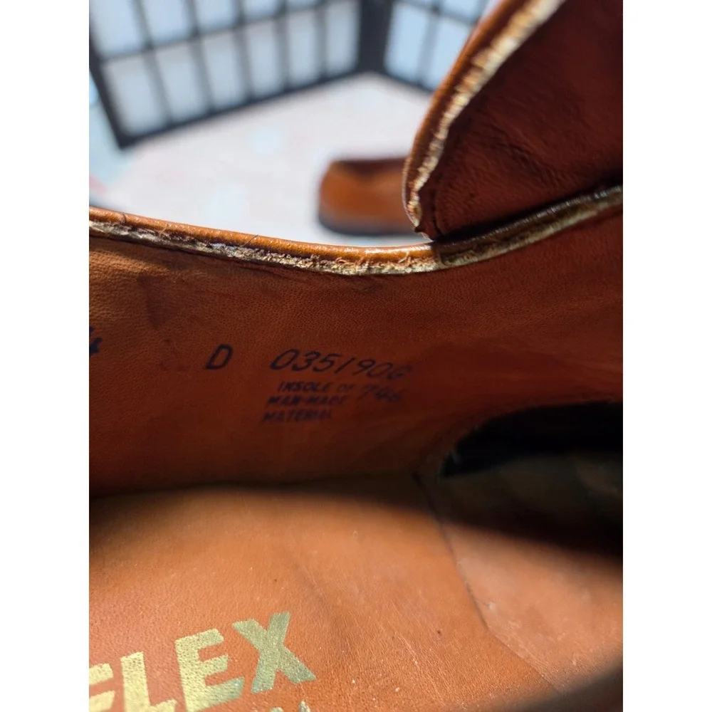 Size 14 D IRON AGE CO Steel Toe Work Loafers  Brown Cognac